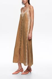 Bimba y Lola Slip Dress With Contrast Lace