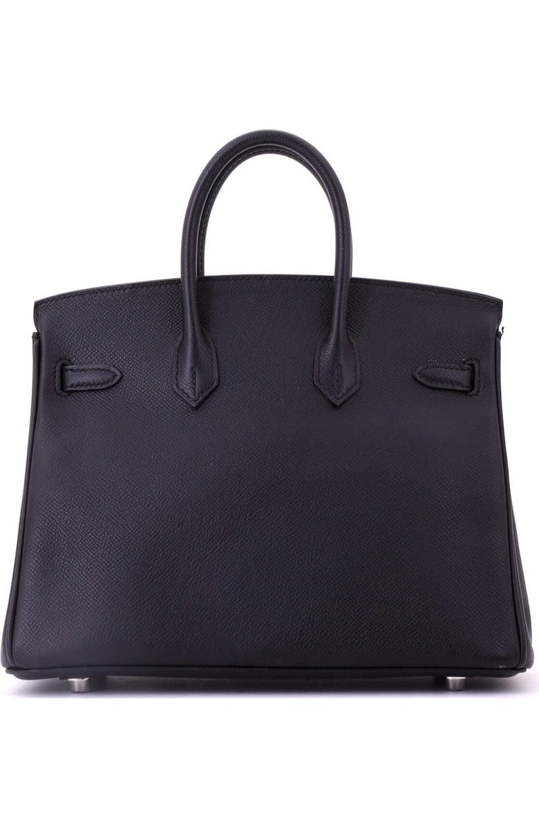 Pre-Owned Hermes Birkin Handbag Black Epsom with Palladium Hardware 25, Alternate, color, Noir