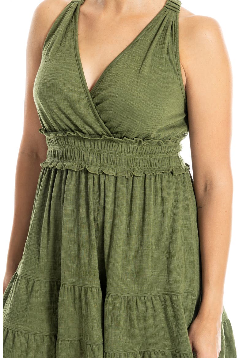 Empire Waist Tiered Minidress, Alternate, color, LEAF-LEAF