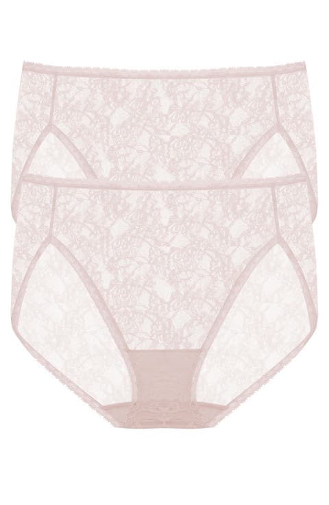 Bliss Allure Lace One Size French Cut Brief 2-Pack