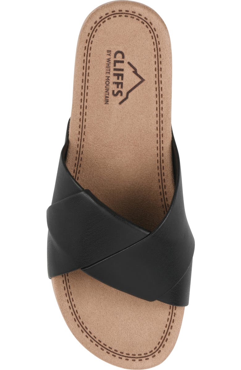 CLIFFS BY WHITE MOUNTAIN Tincie Slide Sandal, Alternate, color, Black Smooth