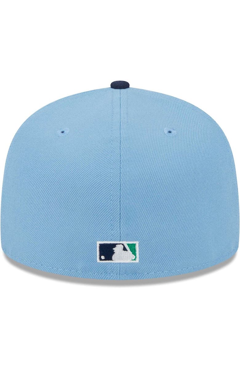 New Era Men's New Era Light Blue/Navy Texas Rangers Green Undervisor 59FIFTY Fitted Hat, Alternate, color,