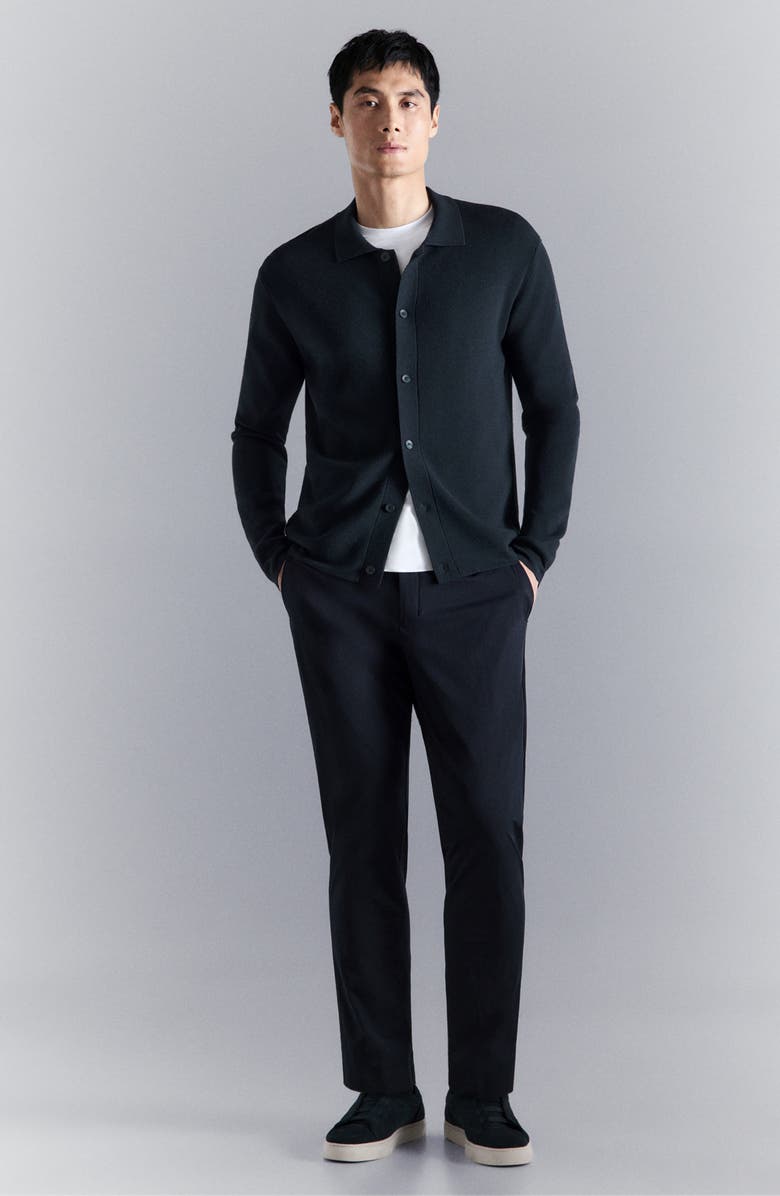 MANGO Fine Knit Comfort Stretch Cardigan, Alternate, color, Navy