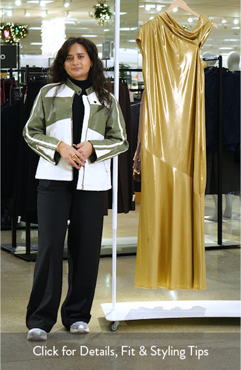 Metallic One Shoulder Gown, sales video thumbnail