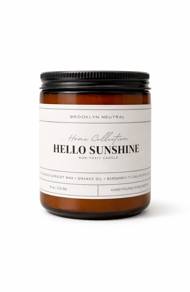 BROOKLYN NEUTRAL Hello Sunshine Scented Candle, Main, color, NO COLOR