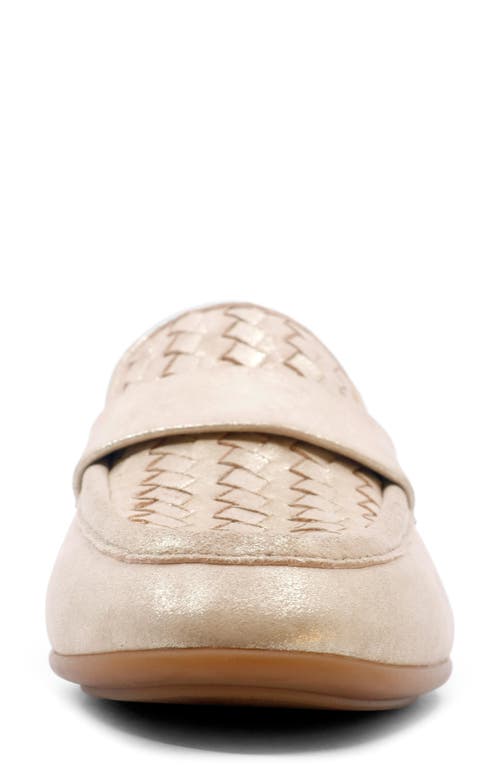 Gentle Souls By Kenneth Cole Crew Woven Leather Loafer In Gold Leather