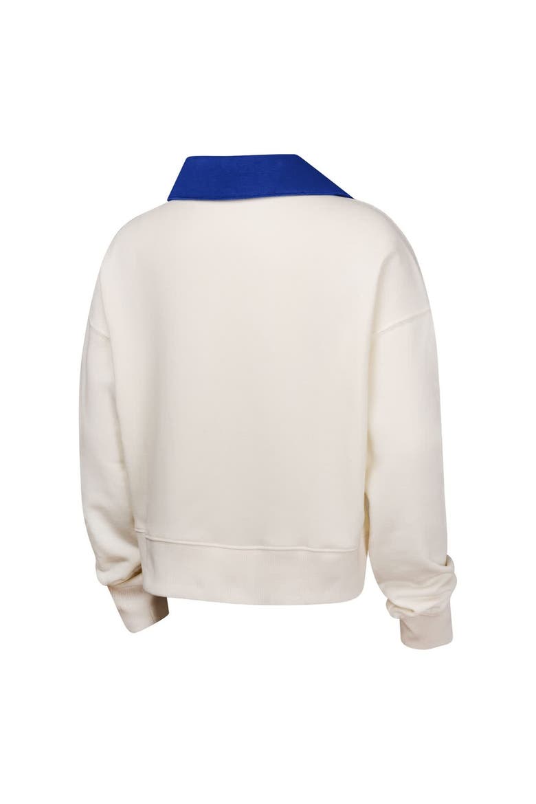 Girls Youth White Philadelphia Phillies Ballpark Hit Collared V-Neck Pullover Sweatshirt, Alternate, color, White