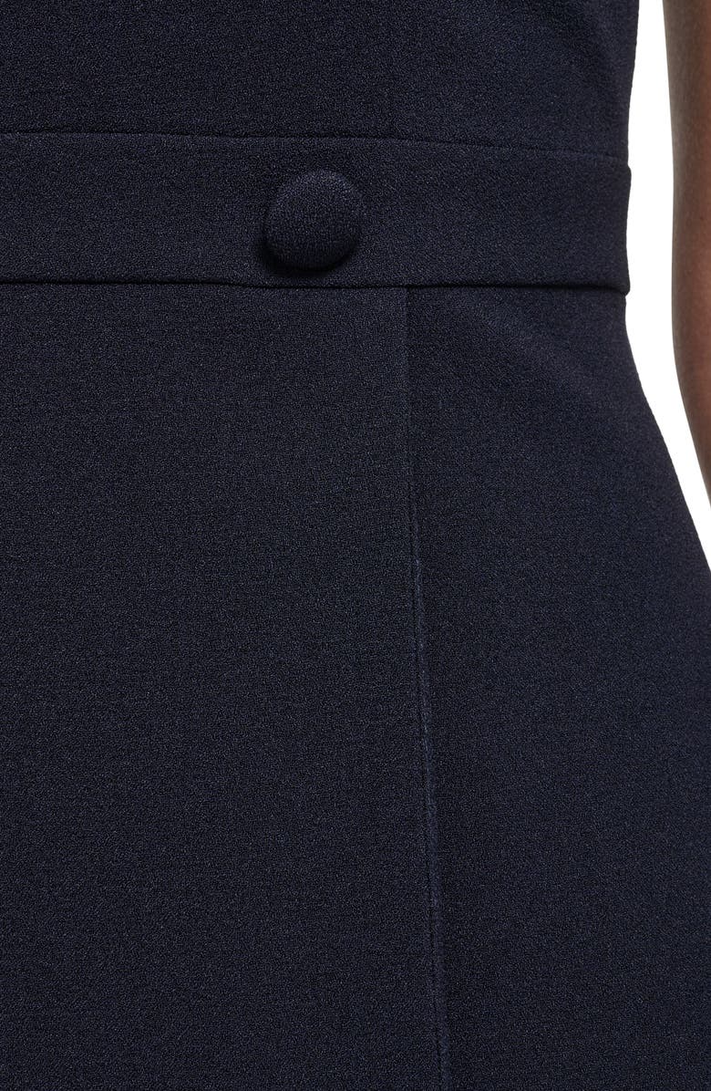 Vince Camuto Notch Neck Crepe Dress, Alternate, color, Navy