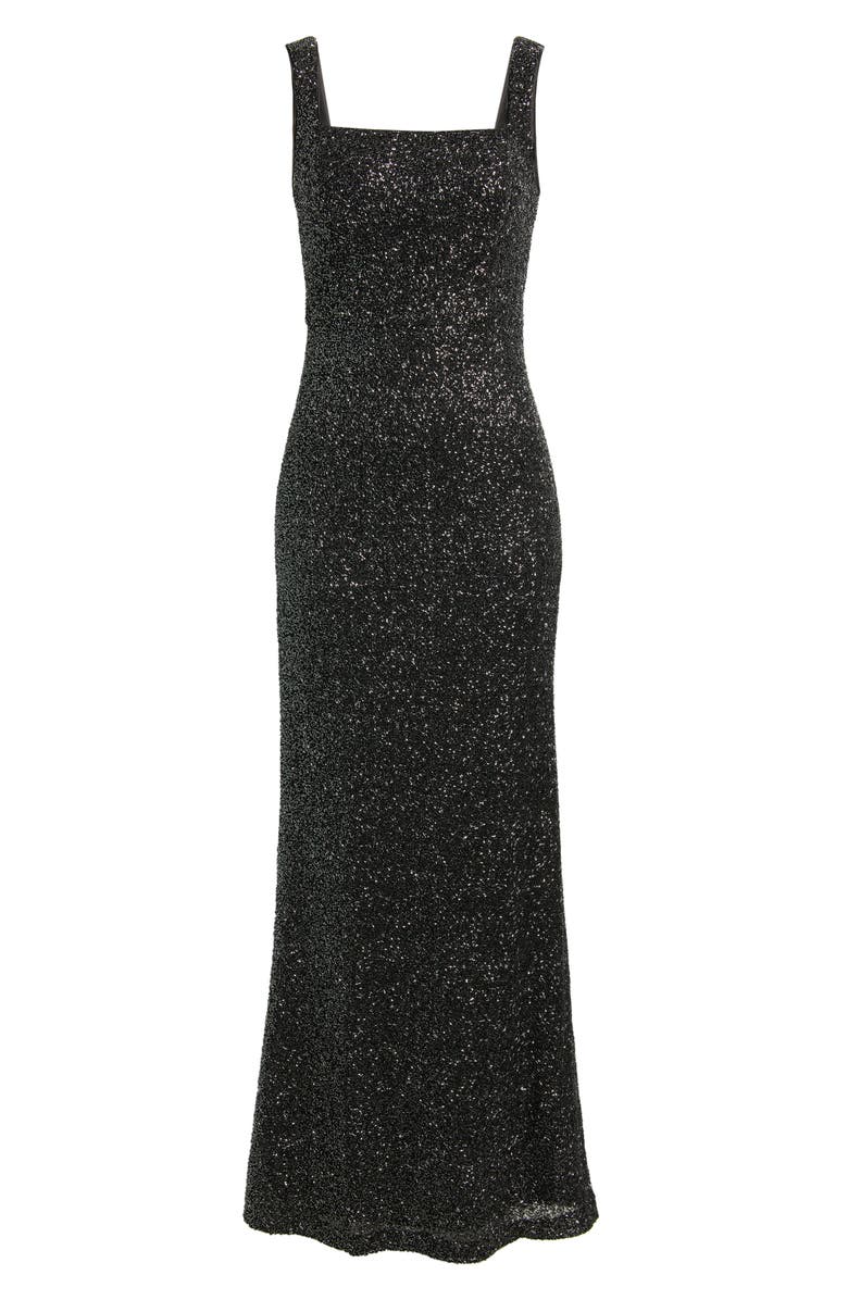 Vince Camuto Sleeveless Sequin Dress, Alternate, color, Black