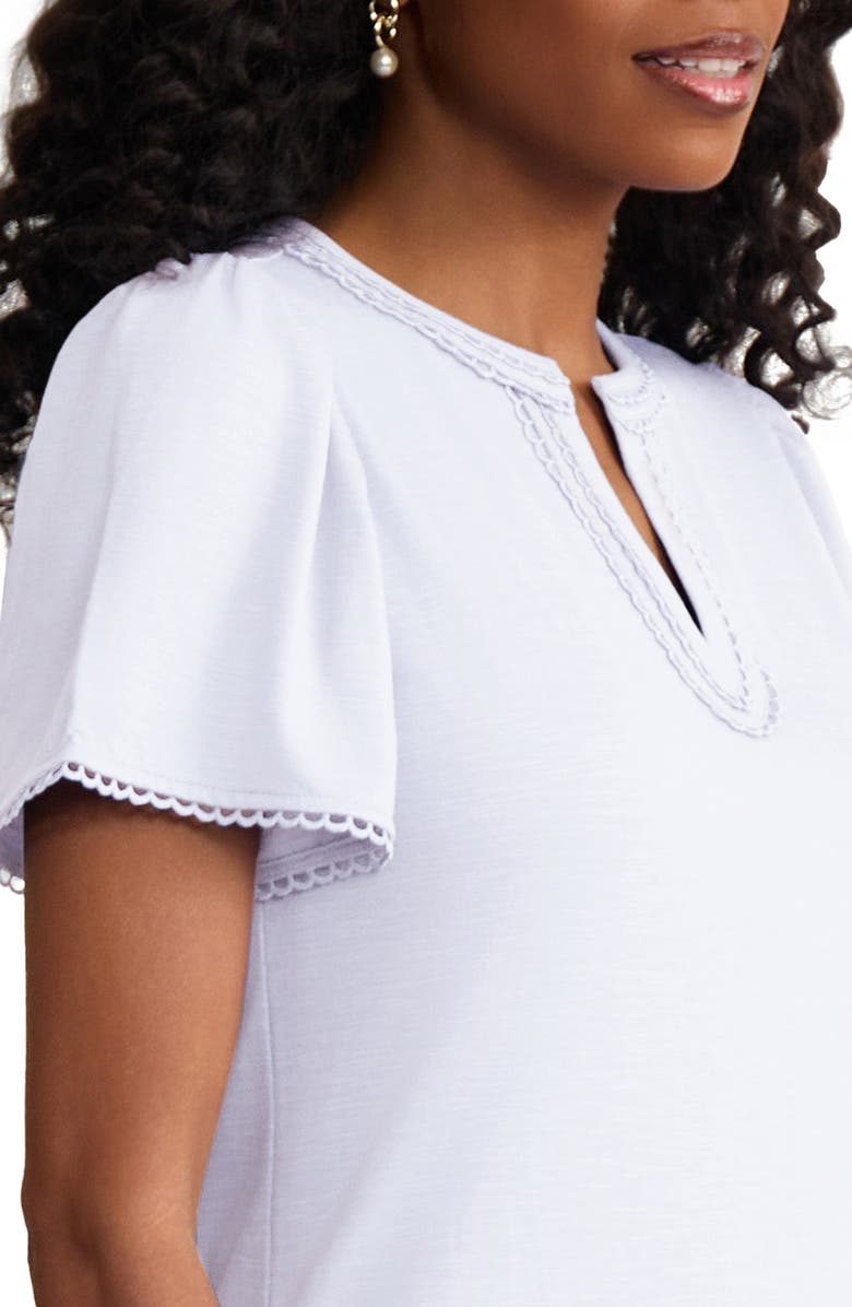 Jones New York Split Neck Top, Alternate, color, Natural White