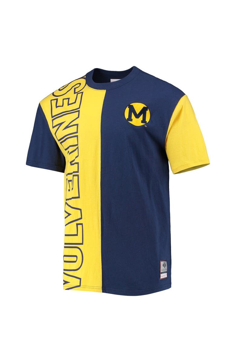 Mitchell & Ness Men's Mitchell & Ness Navy/Maize Michigan Wolverines Play By Play 2.0 T-Shirt, Alternate, color, Navy