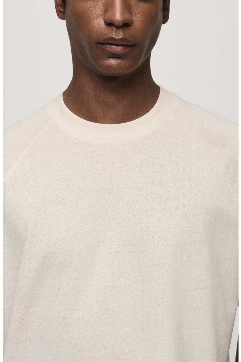 Relaxed Fit Cotton & Linen T-Shirt, Alternate, color, ECRU