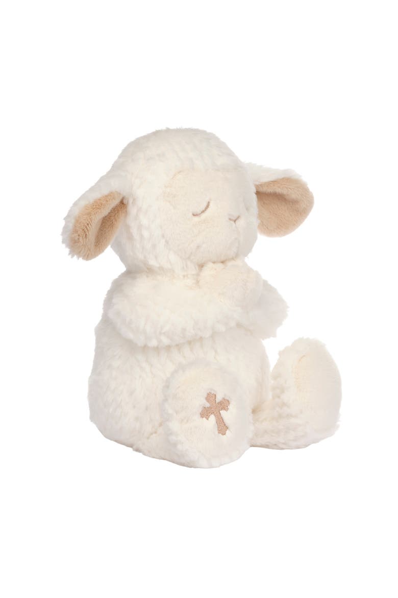 Heaven Sent Praying Baptism Plush Lamb Stuffed Animal Toy - Mary, Alternate, color, White