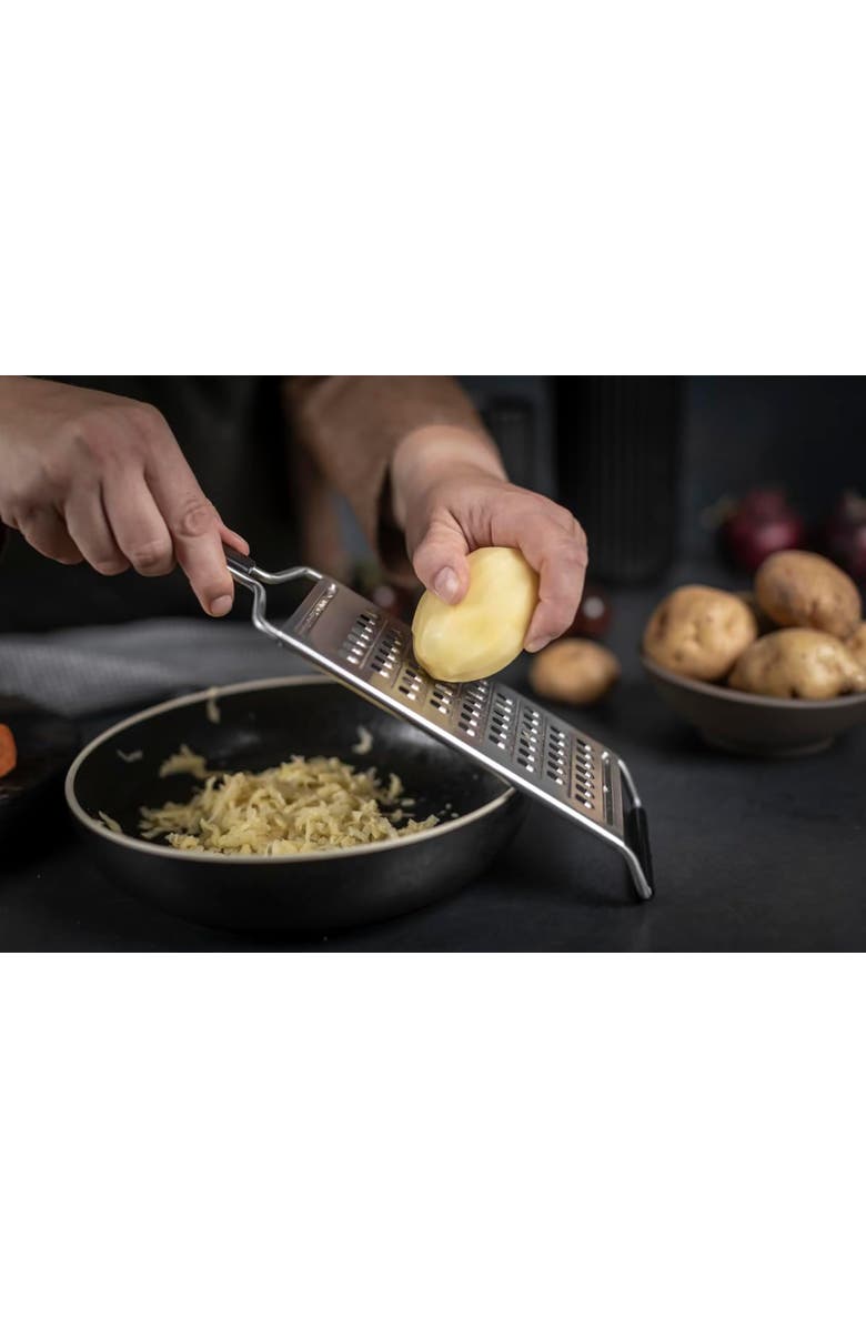 Kuhn Rikon Essential Coarse Grater with Ultra-Sharp Stainless Steel Blade for Vegetables, Cheese & Potatoes, Alternate, color, Silver