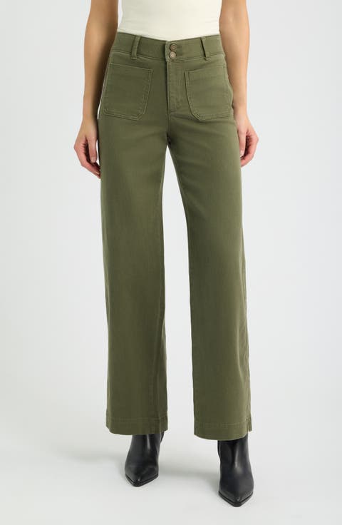 Emma Patch Pocket High Waist Wide Leg Pants