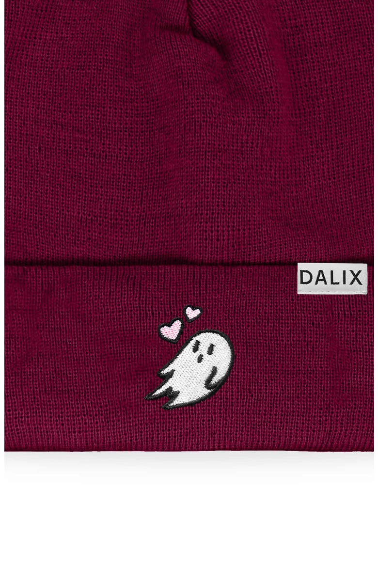 Heartly Ghost Beanie, Alternate, color, Maroon