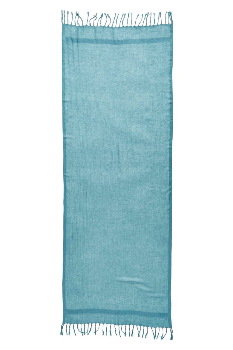 Linen Blend Scarf, Alternate, color, TEAL BRITT