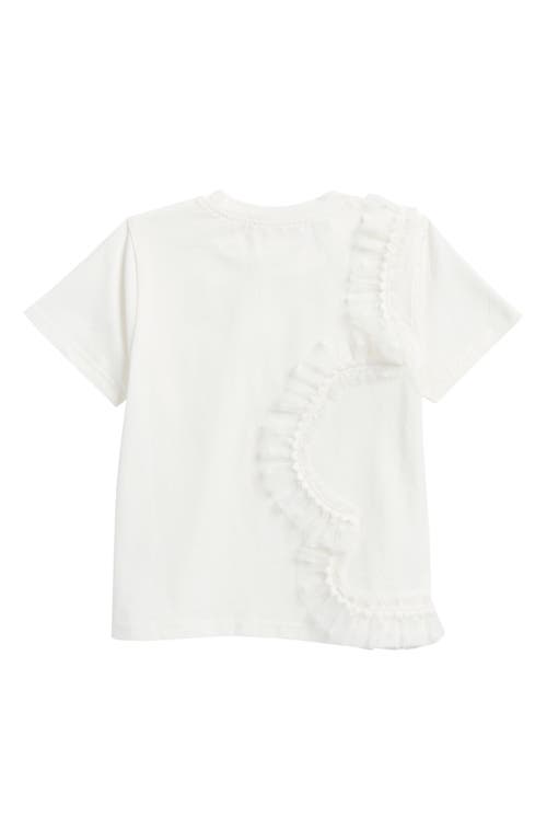 Doe A Dear Kids' Velvet Mesh T-shirt In White