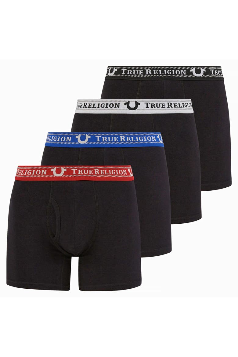 Mens Boxer Briefs Cotton Stretch Underwear for Men Pack of 4 Camo, Main, color, Black