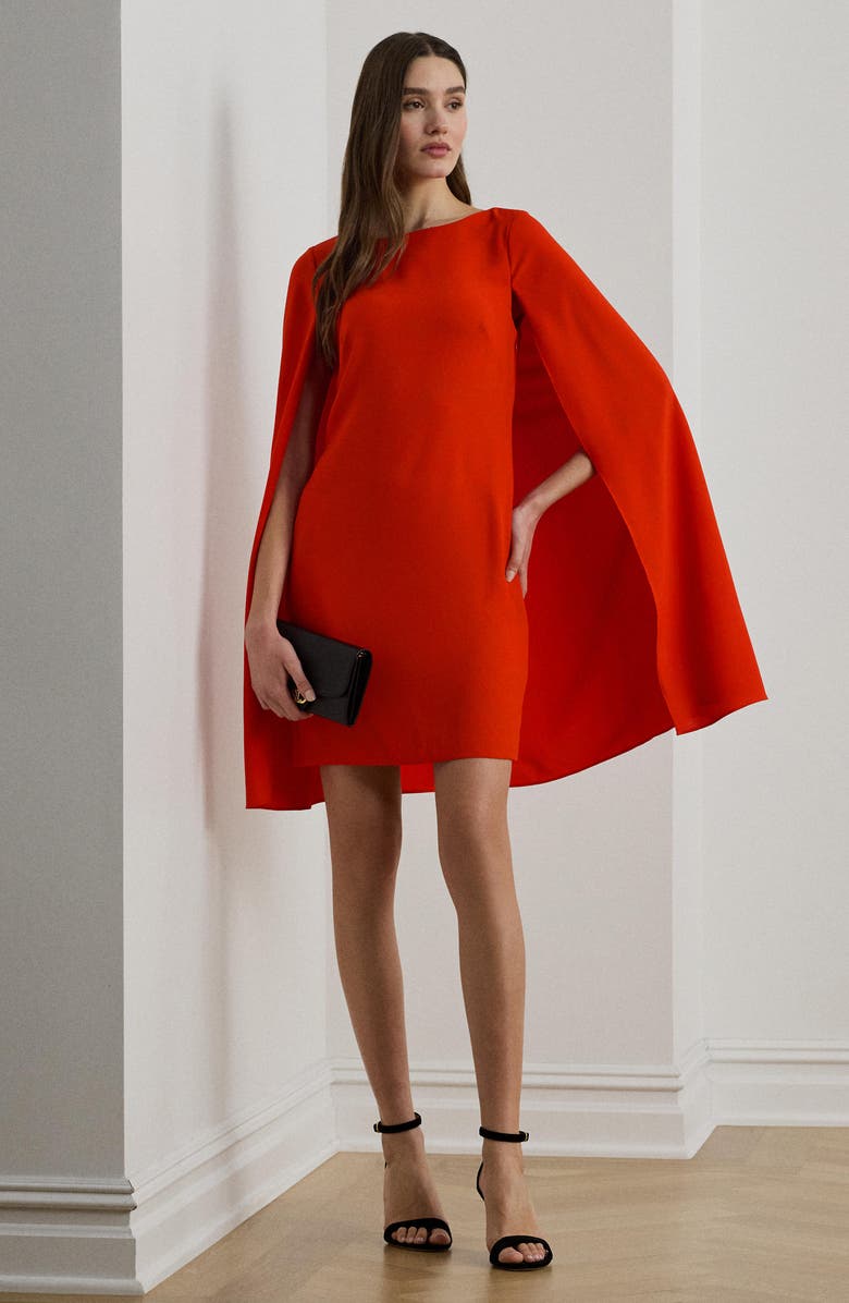 Lauren Ralph Lauren Capelet Georgette Cocktail Dress, Alternate, color,