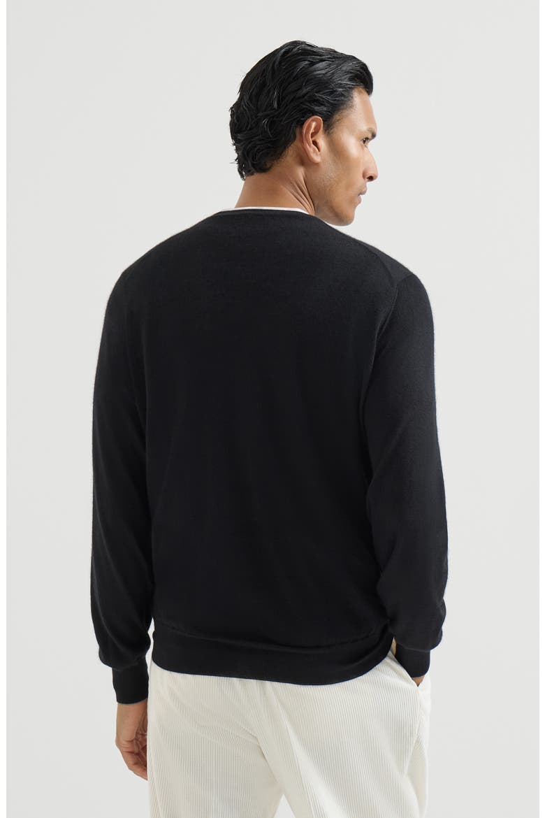 Cashmere and silk lightweight sweater, Alternate, color, Black