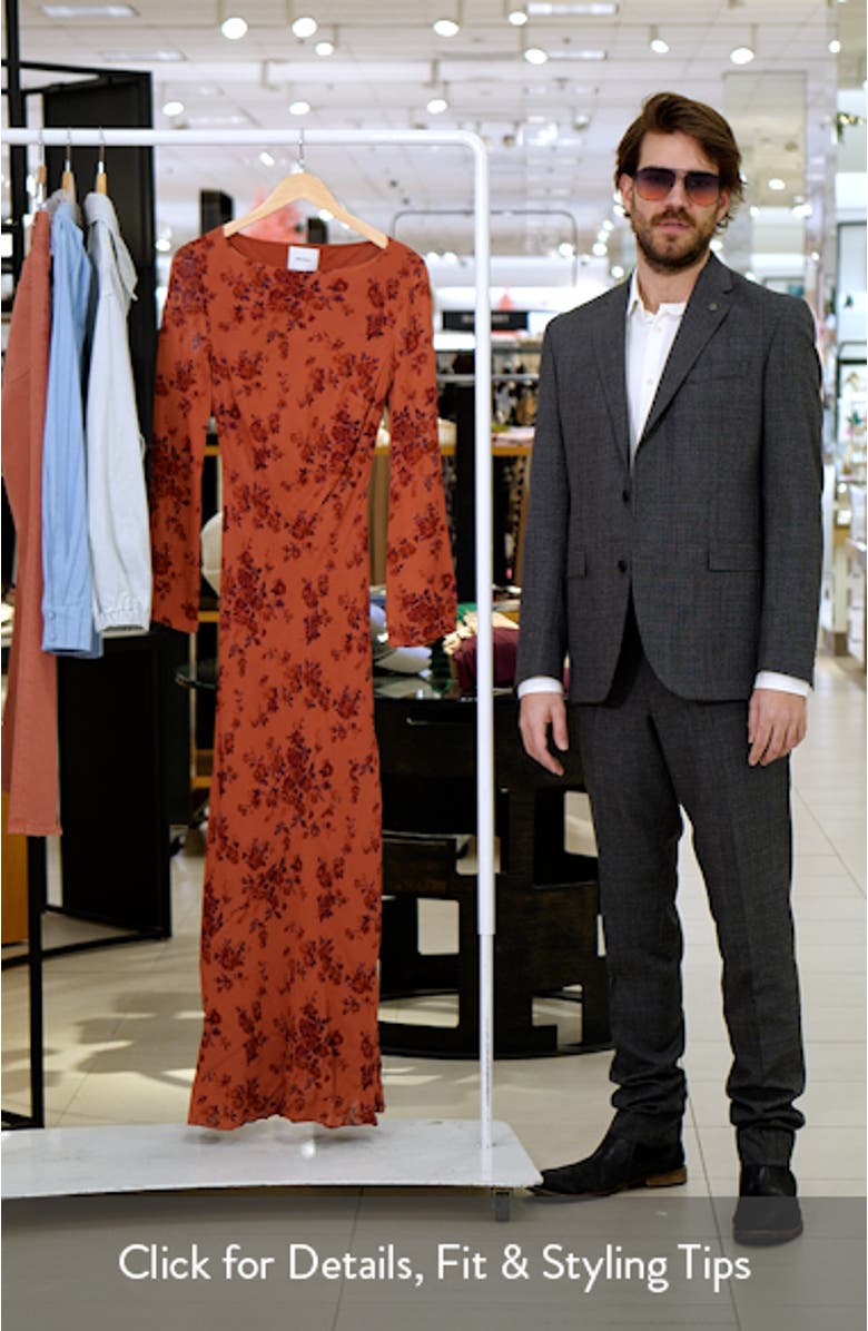 Esra Floral Print Long Sleeve Dress, sales video thumbnail