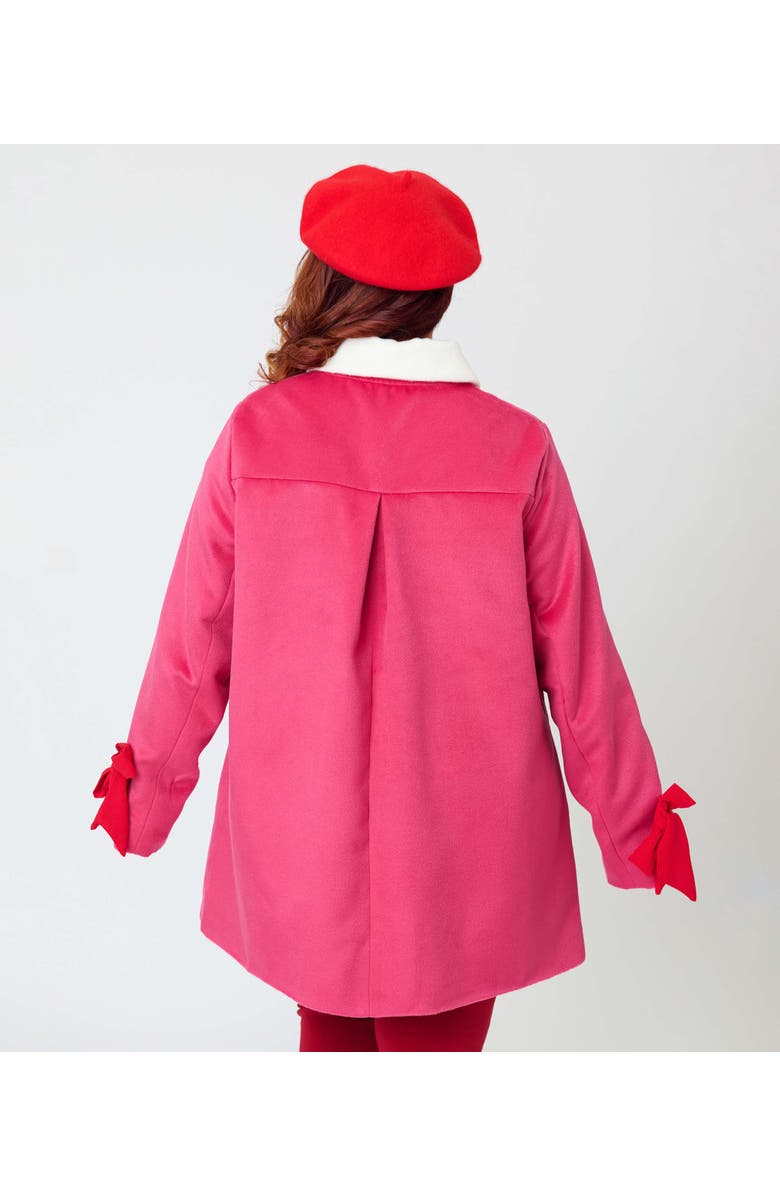 Unique Vintage Plus Size Bow Topper Coat, Alternate, color, Pink W/Bows