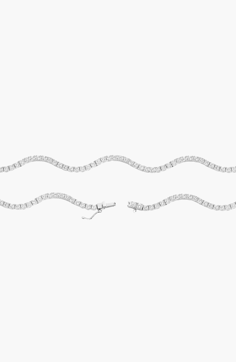 Aurate New York Lab Grown White Sapphire Wave Tennis Necklace, Alternate, color, White Vermeil