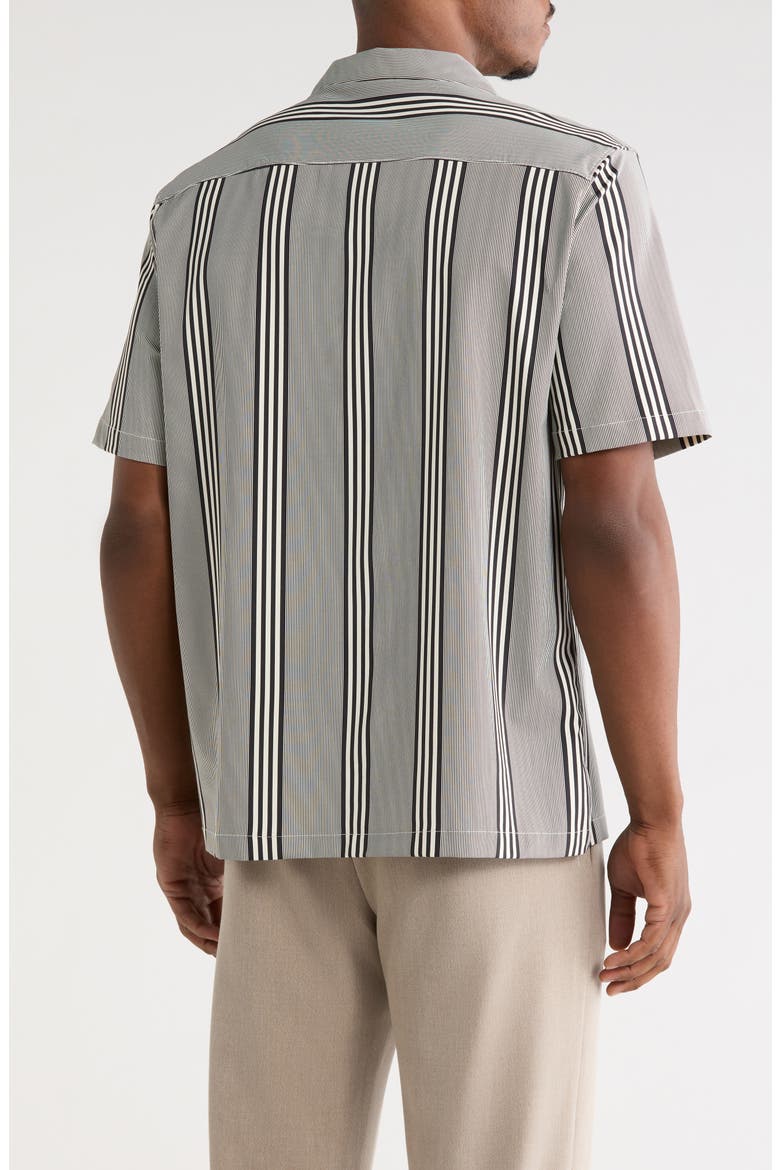 Stripe Camp Shirt, Alternate, color, BLACK / BIRCH STRIPE