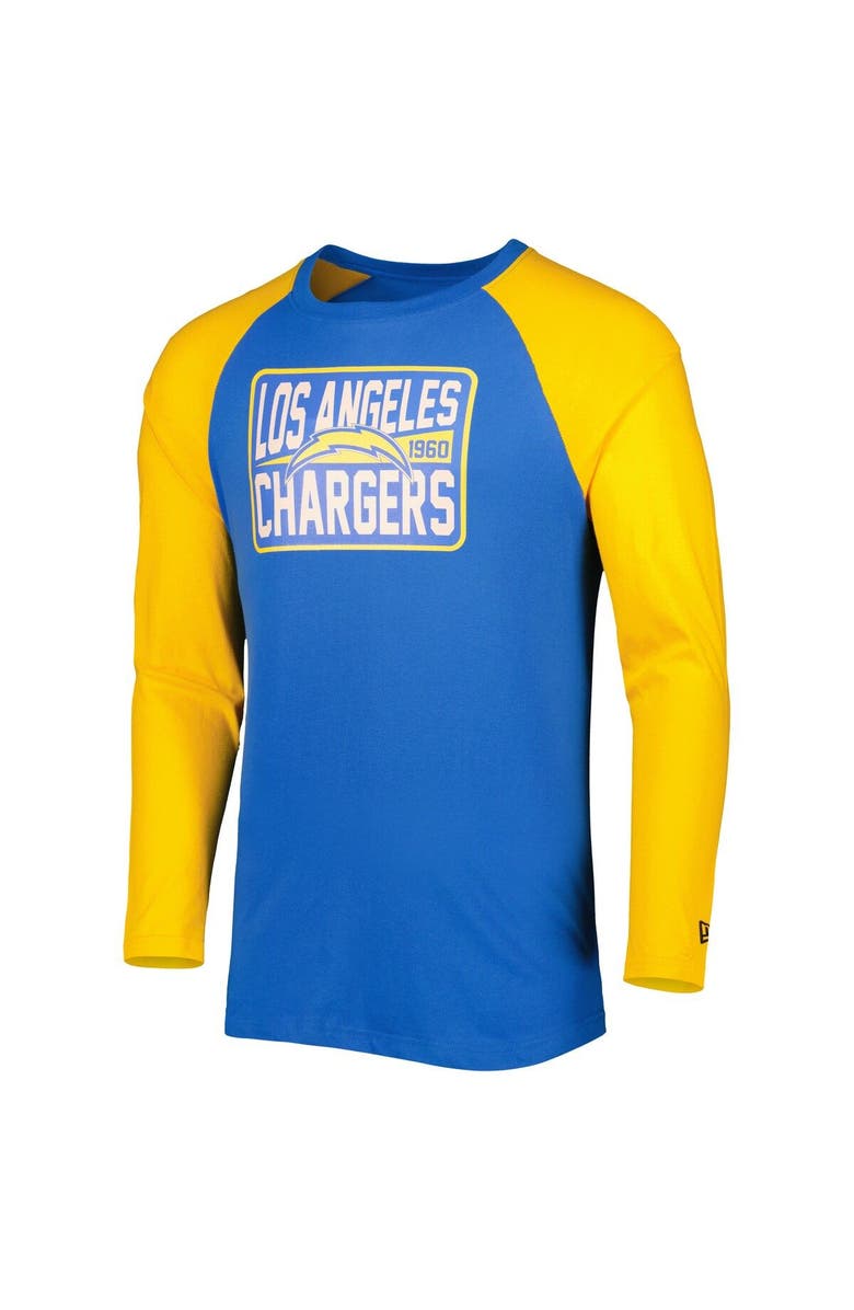 New Era Men's New Era Powder Blue Los Angeles Chargers Current Raglan Long Sleeve T-Shirt, Alternate, color, Powder Blue