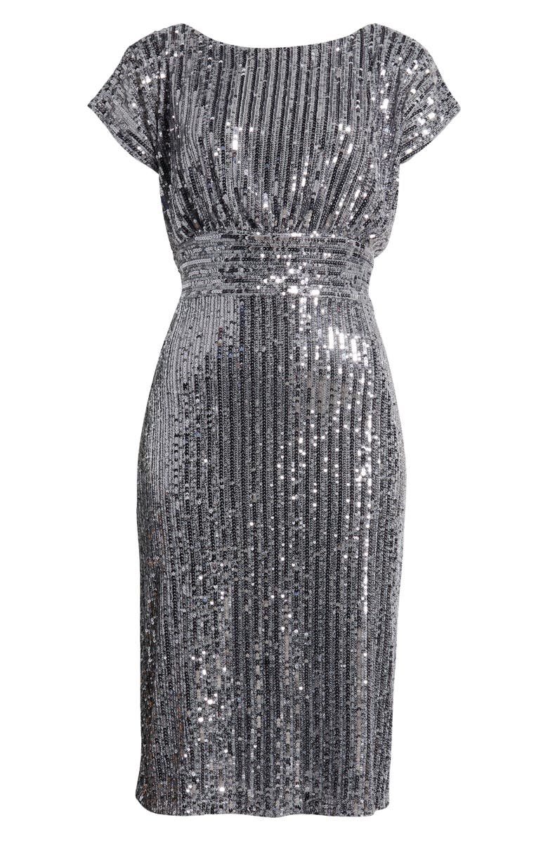 Connected Apparel Sequin Cocktail Dress, Main, color, 