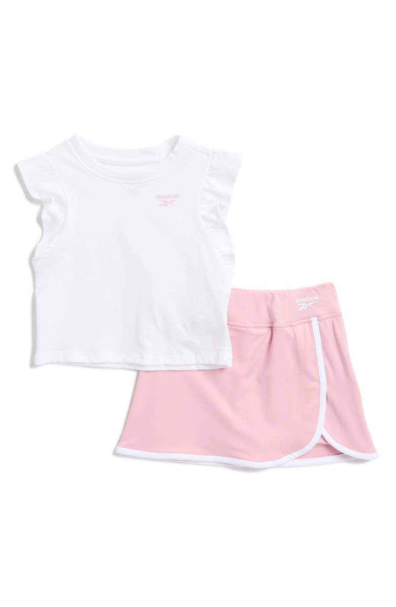 Reebok Kids' Ruffle T-Shirt & Skirt Set, Main, color, 