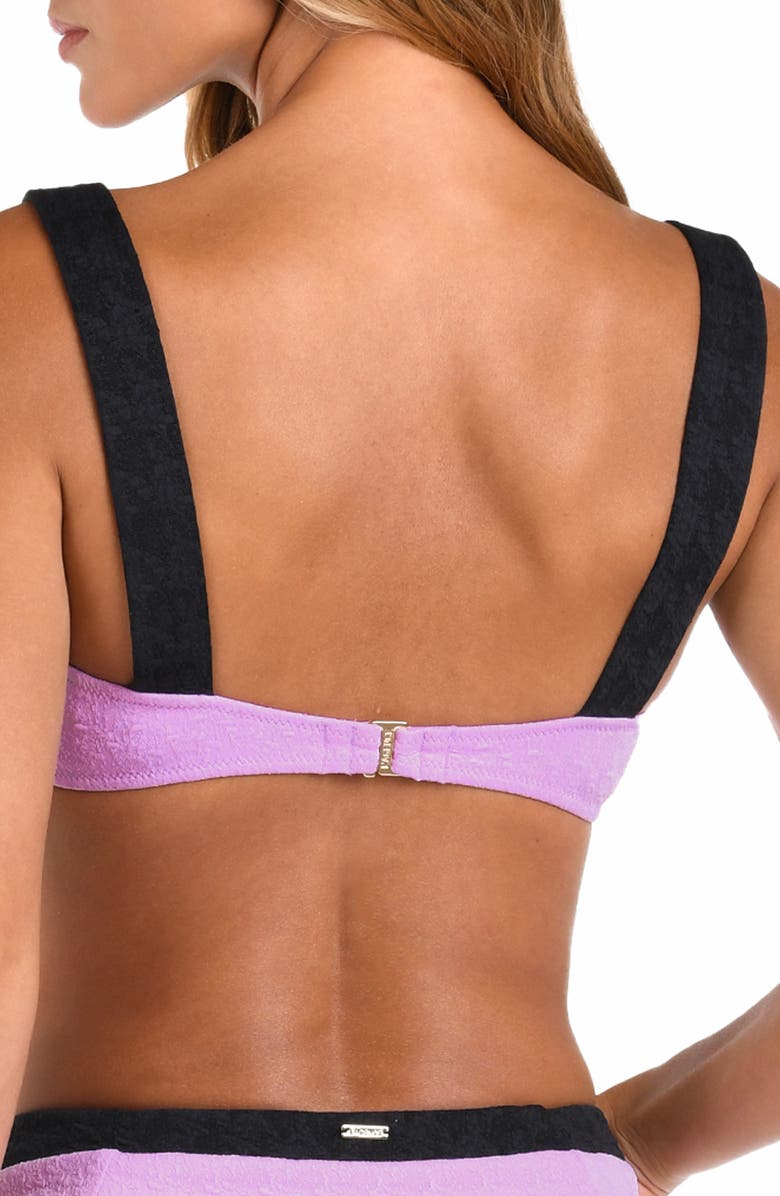 L'AGENCE Alexandria Colorblock Bikini Top, Alternate, color, Light Violet