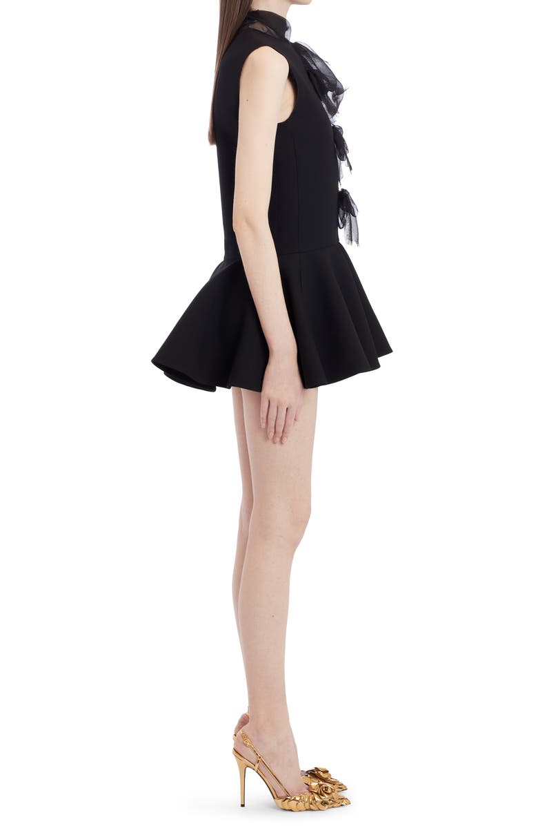 Valentino Tie Neck Virgin Wool & Silk Dress, Alternate, color, 