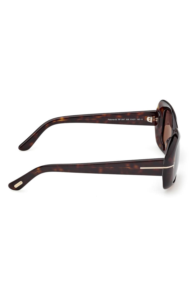 TOM FORD 51mm Rectangle Sunglasses, Alternate, color, Dark Havana / Brown