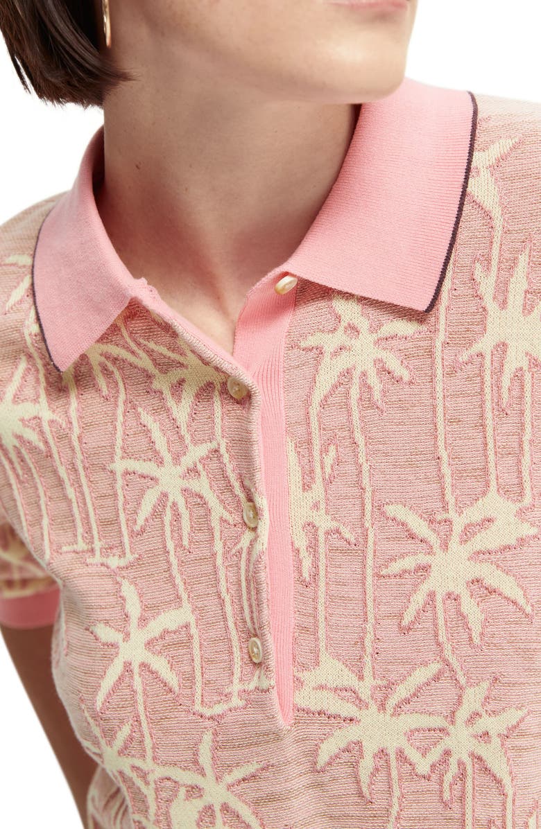 Scotch & Soda Organic Cotton Blend Jacquard Knit Polo, Alternate, color, 