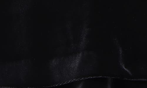 Alex Evenings Satin Frill Velvet Wrap Top In Black
