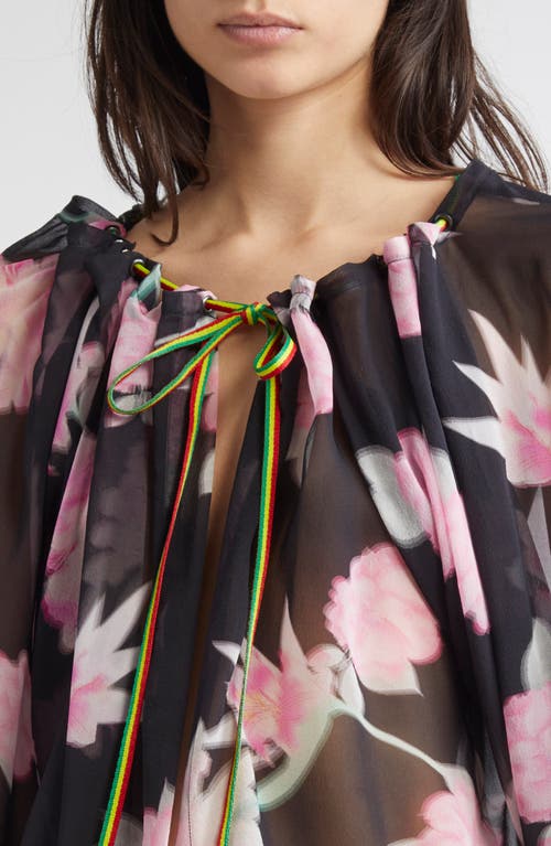 JULIE KEGELS JULIE KEGELS TASH FLORAL SILK OFF THE SHOULDER TOP