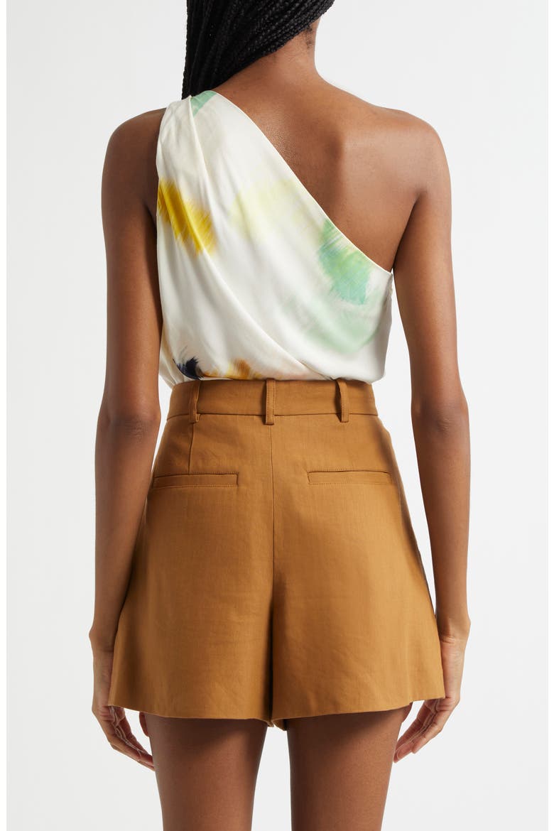 Aster Abstract Print One-Shoulder Top, Alternate, color, FLORAL MUL