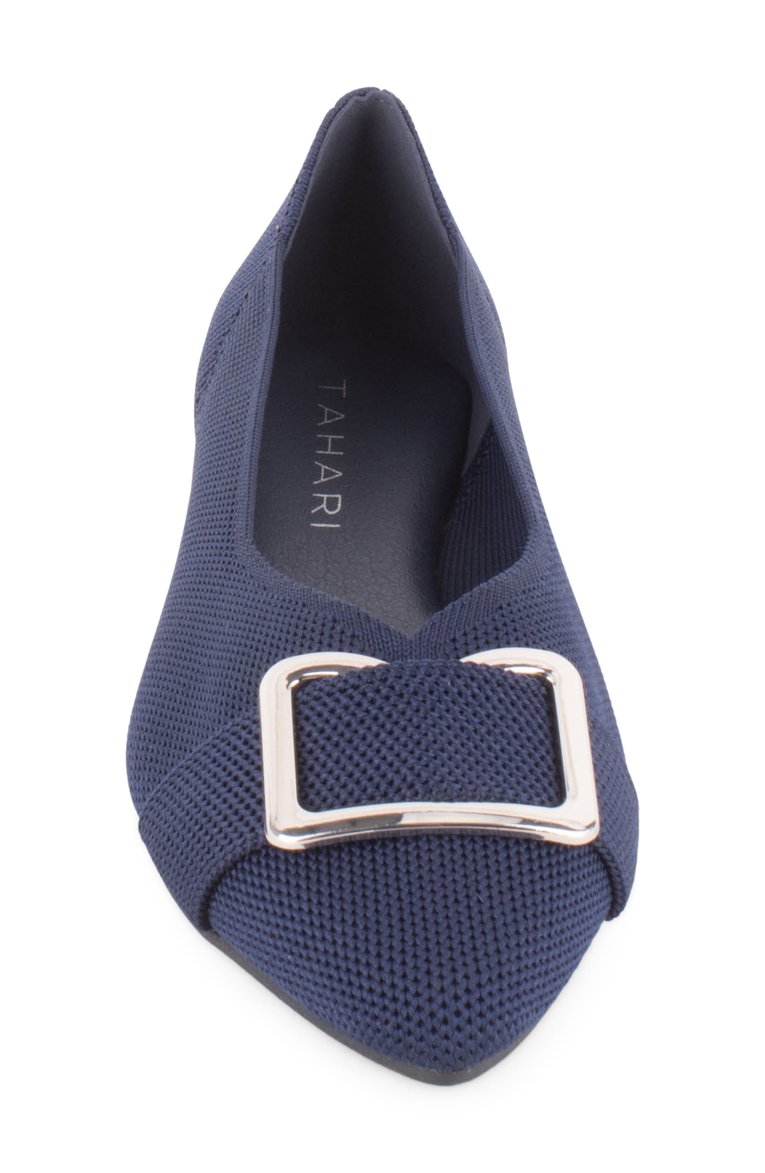 Lucerne Pointed Toe Flat, Alternate, color, DARK NAVY