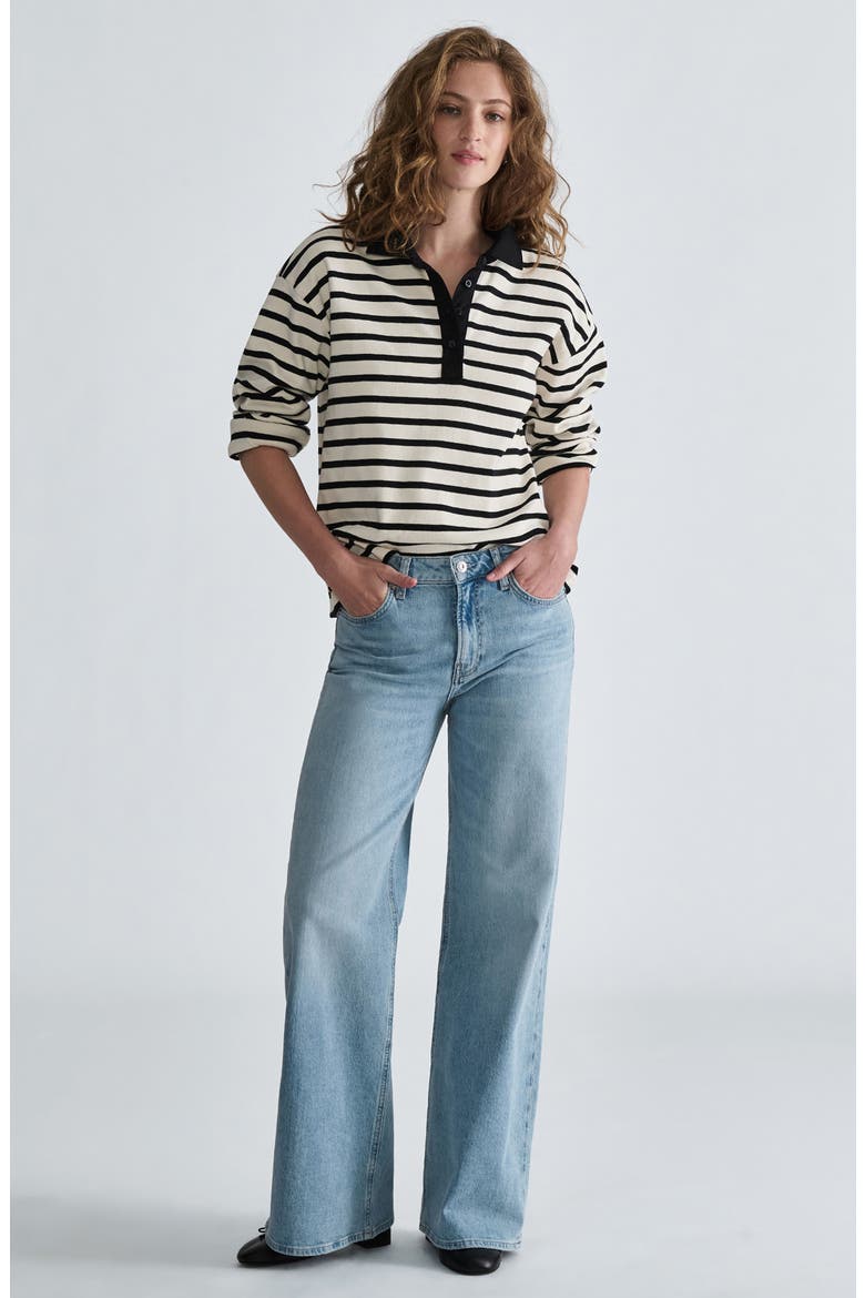 Florida High Waist Wide Leg Jeans, Alternate, color, BLEACHED CLASSIC BLU