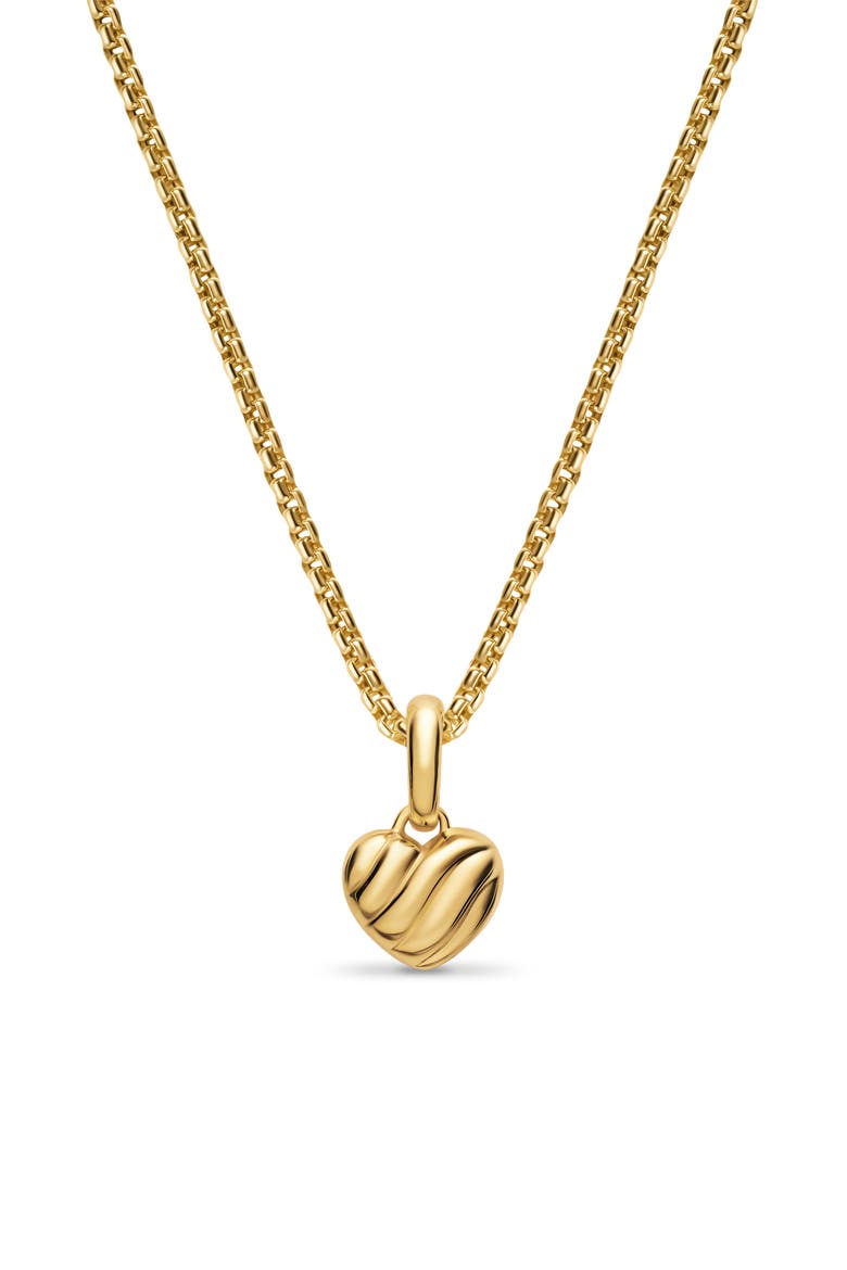 Petite Puffy Cable Heart Amulet, Alternate, color, GOLD