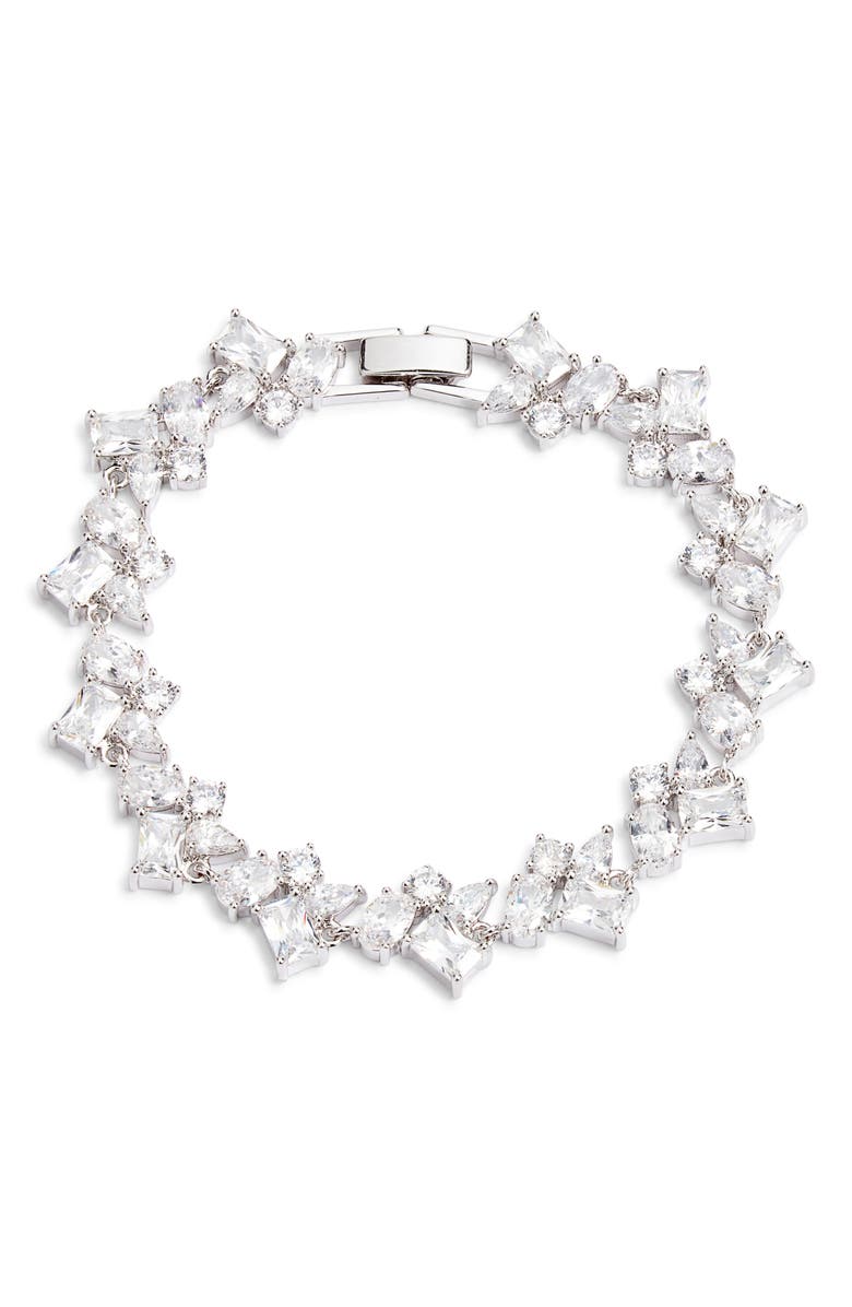 Nordstrom Fancy Cubic Zirconia Statement Bracelet, Main, color, 