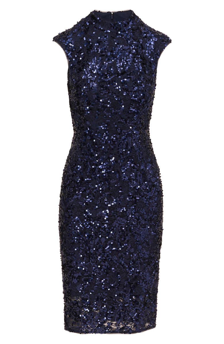 Adrianna Papell Sequin Lace Sheath Dress, Alternate, color, 