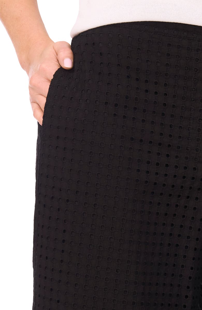 Halogen<sup>®</sup> Eyelet Crop Straight Leg Pants, Alternate, color, Rich Black 060