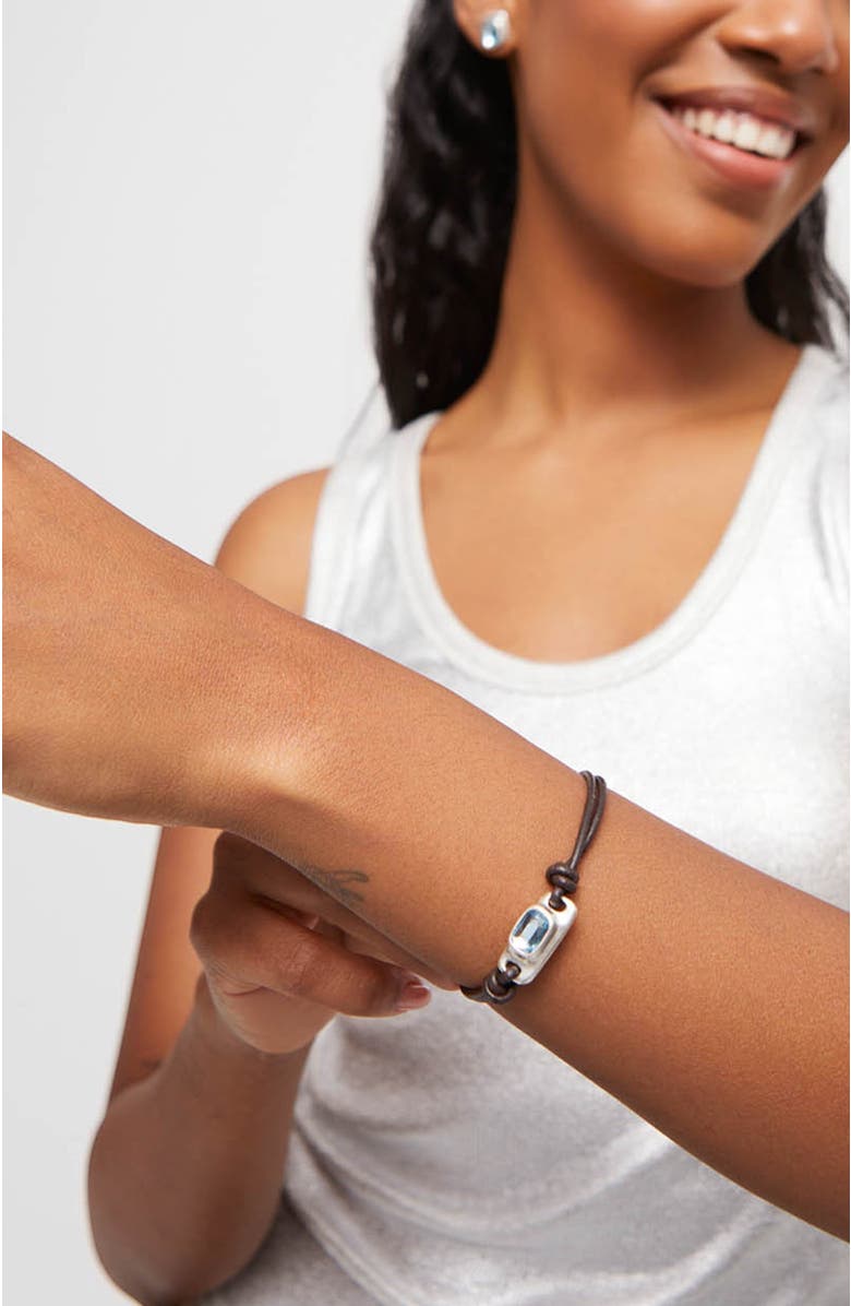 UNODE50 Blue Faceted Crystal Bracelet, Alternate, color, Silver