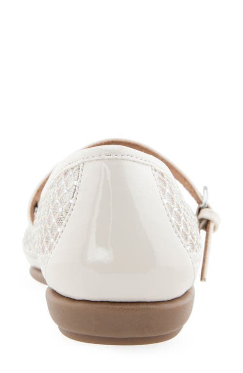 Aerosoles Baylee Mesh Mary Jane Flat In Crystal/eggnog Mesh Fabric