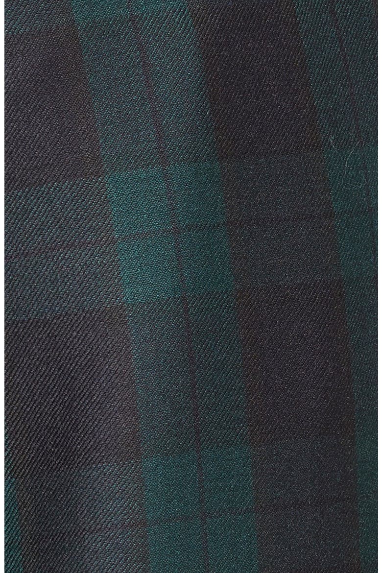 Touch Finish Pleated Classic Fit Plaid Wool Trousers, Alternate, color, GREEN