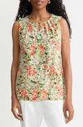 KASPER Pleat Neck Sleeveless Top