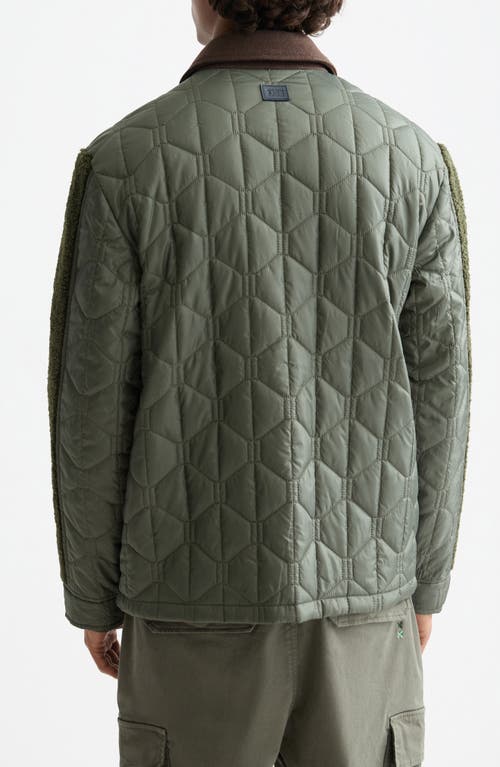 Scotch & Soda Quilted Water Repellent Military Jacket In Green